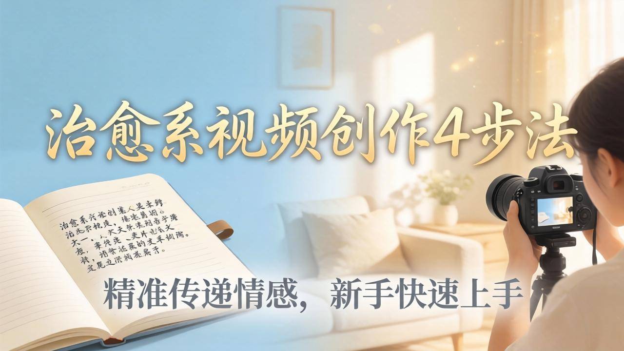治愈系视频创作4步法：从文案打磨到画面呈现，精准传递情感，新手快速上手出优质内容-云推网创项目库