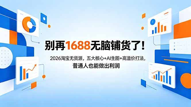 别再1688无脑铺货了！2026淘宝无货源，五大核心+AI生图+高溢价打法，普通人也能做出利润-云推网创项目库