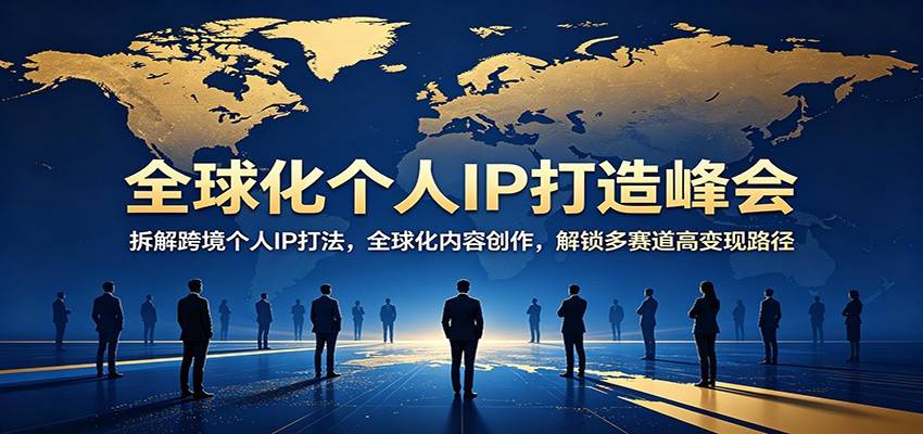 全球化个人IP打造峰会：拆解跨境个人IP打法，全球化内容创作，解锁多赛道高变现路径-云推网创项目库