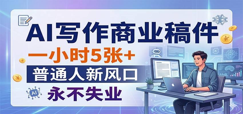 AI写作商业稿件，一小时5张+，普通人新风口，永不失业-云推网创项目库