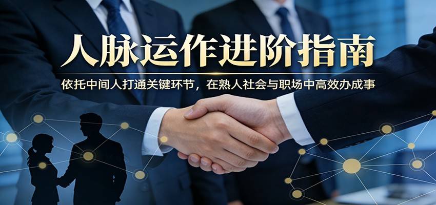 付费文章：人脉运作进阶指南，依托中间人打通关键环节，在熟人社会与职场中高效办成事-云推网创项目库