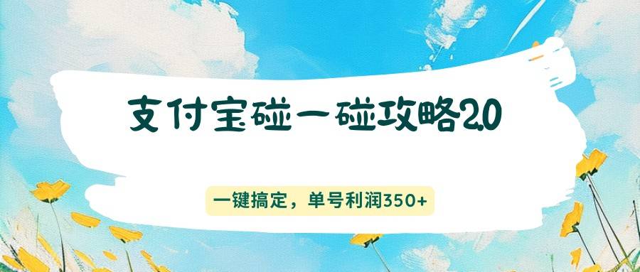 支付宝碰一碰攻略2.0，一键搞定，单号利润350+-云推网创项目库
