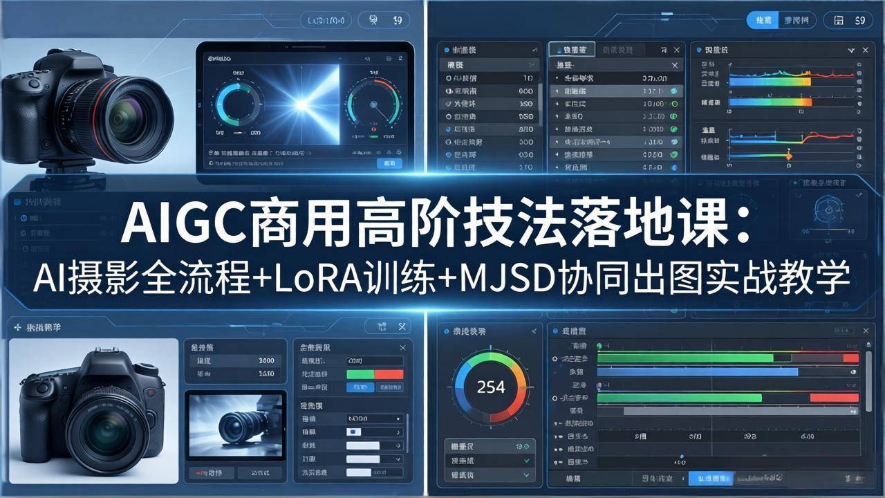AIGC商用高阶技法落地课：AI摄影全流程+LoRA训练+MJSD协同出图实战教学-云推网创项目库