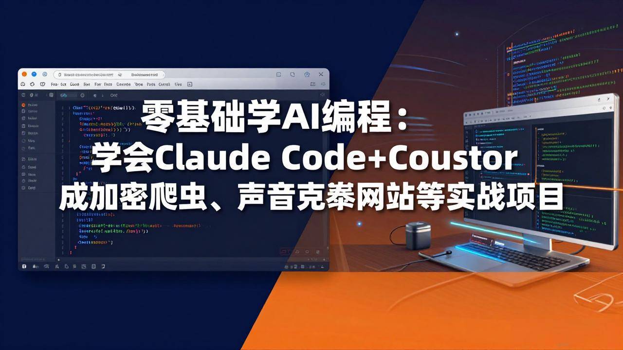 零基础学AI编程:学会Claude Code+Cursor完成加密爬虫、声音克隆网站等实战项目-云推网创项目库