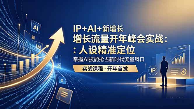 IP+AI+新增长 流量开年 峰会实战：人设精准定位 掌握AI技能抢占新时代流量风口-云推网创项目库
