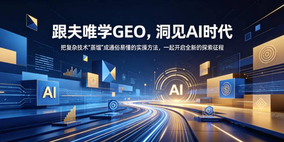跟夫唯学GEO,洞见AI时代,把复杂技术“蒸馏”成通俗易懂的实操方法,一起开启全新的探索征程-云推网创项目库