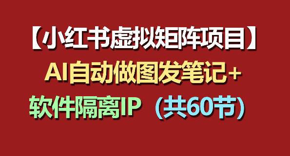 小红书虚拟矩阵项目：软件隔离IP+AI自动做图发笔记(共60节)-云推网创项目库