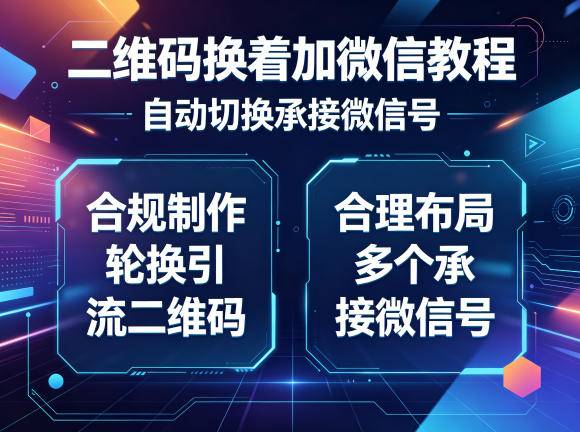二维码换着加微信教程,自动切换承接微信号,合规制作轮换引流二维码,合理布局多个承接微信号-云推网创项目库