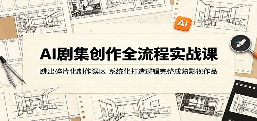 AI剧集创作全流程实战课:跳出碎片化制作误区,系统化打造逻辑完整成熟影视作品-云推网创项目库