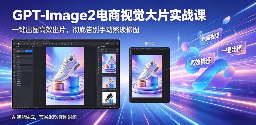 GPT-Image2电商视觉大片实战课，一键出图高效出片，彻底告别手动繁琐修图-云推网创项目库