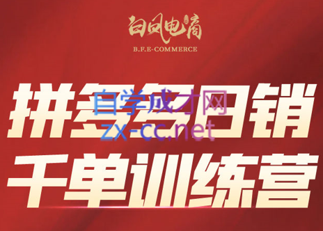 白凤电商·拼多多日销千单训练营(更新4月)-云推网创项目库