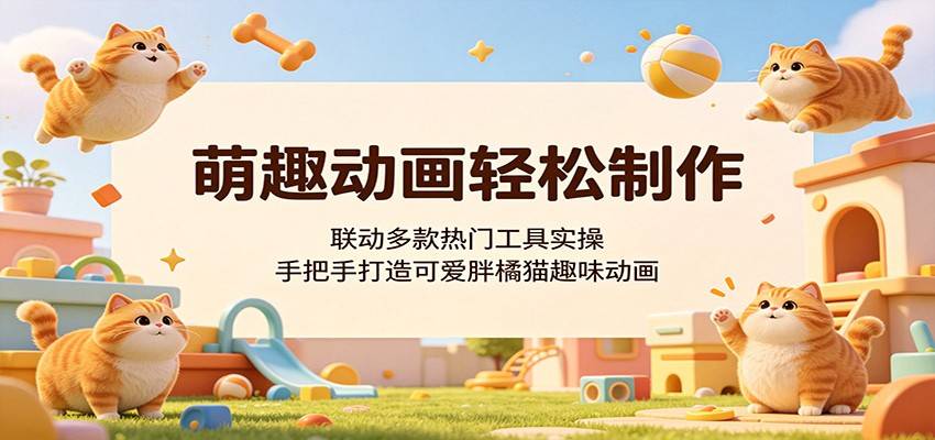 萌趣动画轻松制作,联动多款热门工具实操,手把手打造可爱胖橘猫趣味动画-云推网创项目库