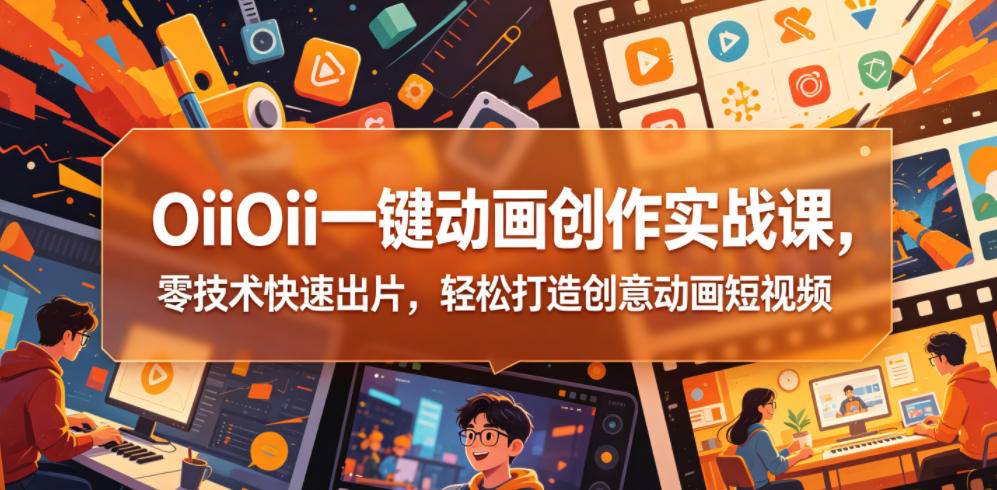 OiiOii一键动画创作实战课,零技术快速出片,轻松打造创意动画短视频-云推网创项目库