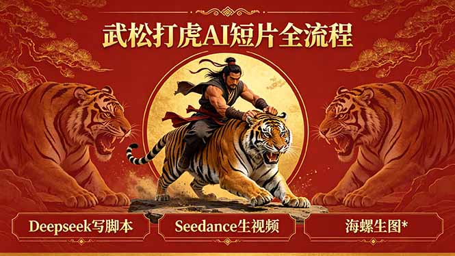 武松打虎AI短片全流程：Deepseek写脚本+Seedance生视频+海螺生图-云推网创项目库