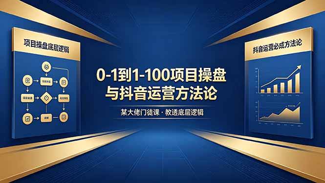 0-1到1-100怎么建？某大佬门徒课教透项目操盘底层逻辑+抖音运营必成方法论-云推网创项目库