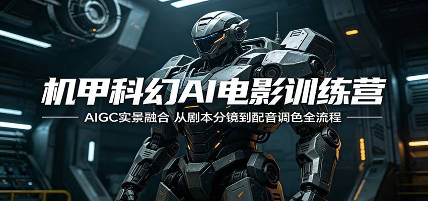 机甲科幻AI电影训练营：AIGC实景融合，从剧本分镜到配音调色全流程-云推网创项目库