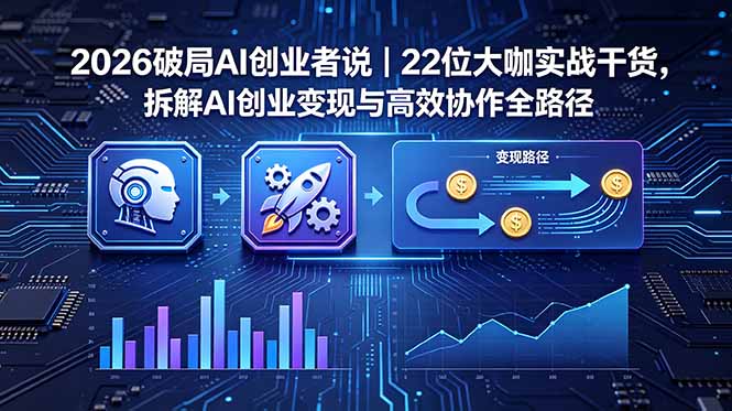 2026 破局 AI 创业者说|22 位大咖实战干货,拆解 AI 创业变现与高效协作全路径-云推网创项目库