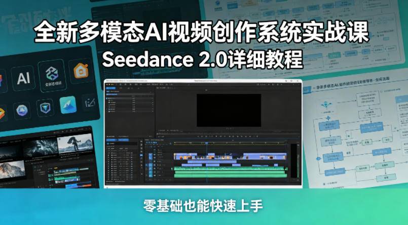 全新多模态AI视频创作系统实战课，Seedance 2.0详细教程，零基础也能快速上手-云推网创项目库