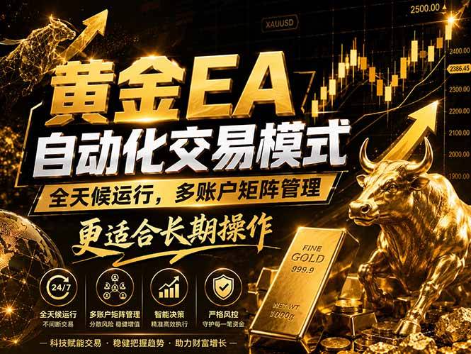 黄金EA量化：多窗口矩阵稳定运行，系统自动执行，收益空间持续放大-云推网创项目库