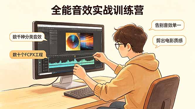 全能音效实战训练营：数千种分类音效+数十个FCPX工程，告别音效单一，剪出电影质感-云推网创项目库