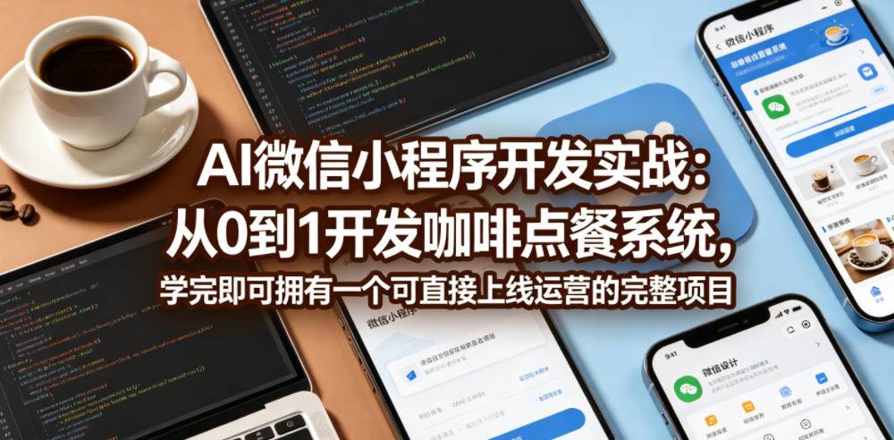 AI微信小程序开发实战:从0到1开发咖啡点餐系统,学完即可拥有一个可直接上线运营的完整项目-云推网创项目库