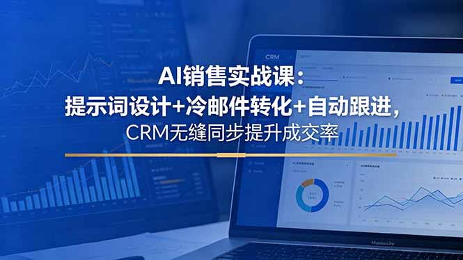 AI销售实战课:提示词设计+冷邮件转化+自动跟进,CRM无缝同步提升成交率-云推网创项目库