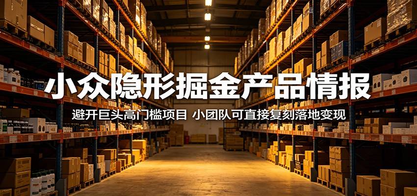 小众隐形掘金产品情报：避开巨头高门槛项目，小团队可直接复刻落地变现-云推网创项目库