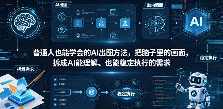 普通⼈也能学会的AI出图⽅法，把脑子里的画面，拆成AI能理解、也能稳定执行的需求【文档】-云推网创项目库