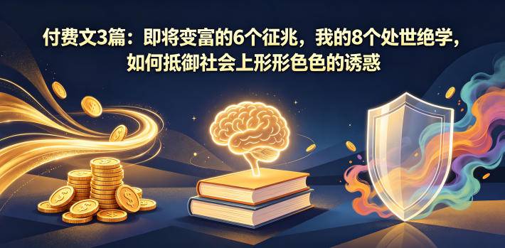 付费文3篇：即将变富的6个征兆，我的8个处世绝学，如何抵御社会上形形色色的诱惑-云推网创项目库