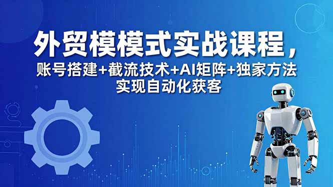 外贸新模式实战课程-更新5月，账号搭建+截流技术+AI矩阵+独家方法实现自动化获客-云推网创项目库