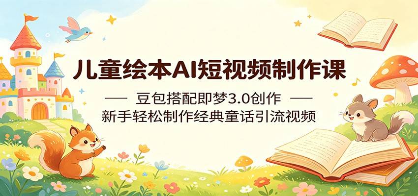 儿童绘本AI短视频制作课:豆包搭配即梦3.0创作,新手轻松制作经典童话引流视频-云推网创项目库