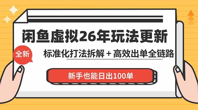 闲鱼虚拟从0到1系统化运营课程：标准化打法拆解 + 高效出单全链路教学，新手也能日出100单-云推网创项目库