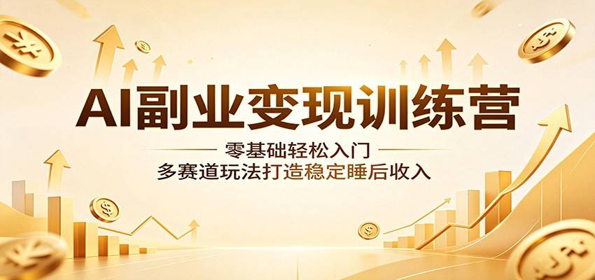 AI副业变现训练营：零基础轻松入门，多赛道玩法打造稳定睡后收入-云推网创项目库
