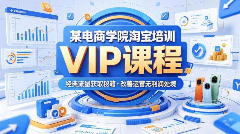 某电商学院淘宝培训VIP课程，各种经典有用的流量获取秘籍，改善运营产品没利润的处境(2026年5月)-云推网创项目库