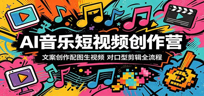 AI音乐短视频创作营：文案创作配图生视频，对口型剪辑全流程-云推网创项目库