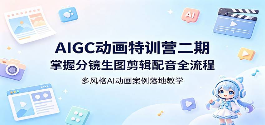 AIGC动画特训营二期：掌握分镜生图剪辑配音全流程，多风格AI动画案例落地教学-云推网创项目库