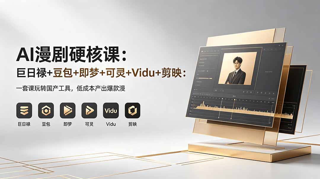 AI漫剧硬核课：巨日禄+豆包+即梦+可灵+Vidu+剪映：一套课玩转国产工具，低成本产出爆款漫剧-云推网创项目库