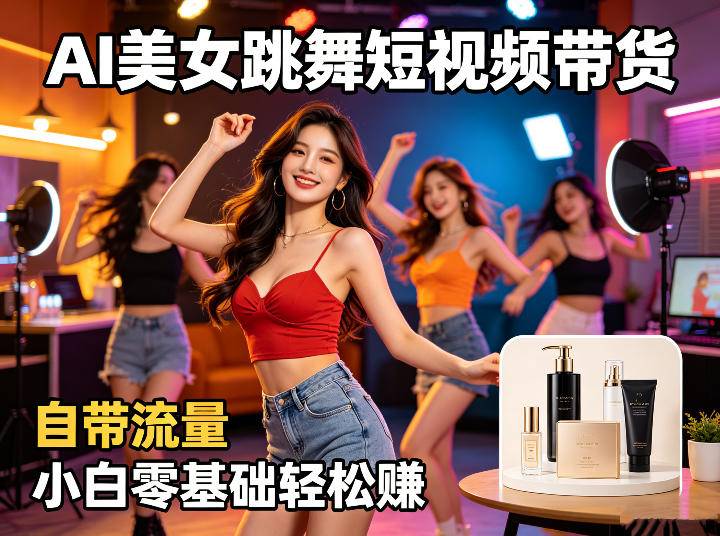 AI美女跳舞短视频带货：自带流量，小白零基础轻松賺，详细拆解-云推网创项目库