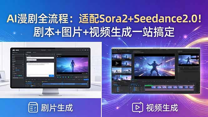 AI漫剧全流程：适配Sora2+Seedance2.0！剧本+图片+视频生成一站搞定-云推网创项目库