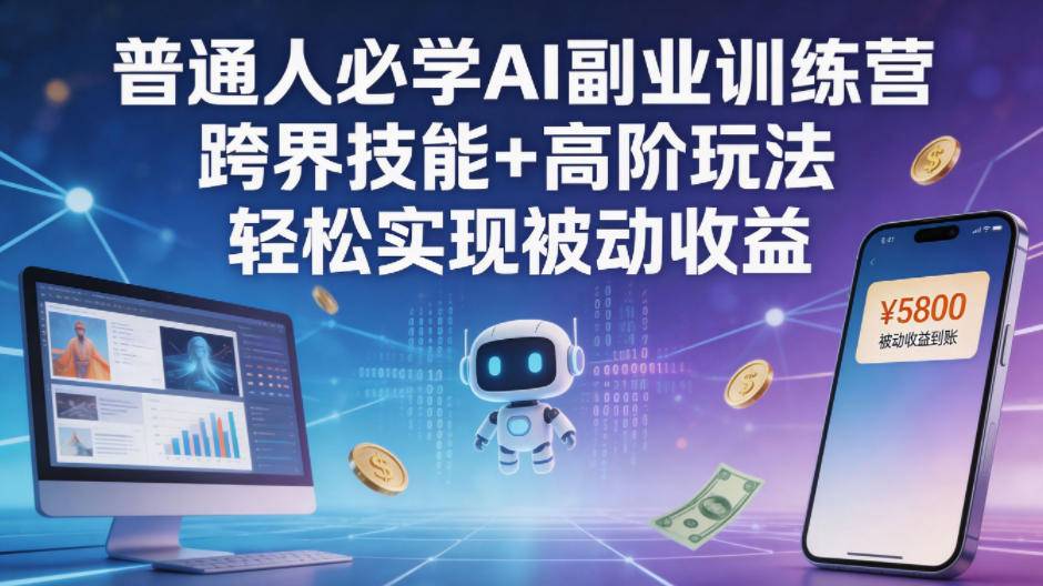普通人必学AI副业训练营跨界技能+高阶玩法轻松实现被动收益-云推网创项目库