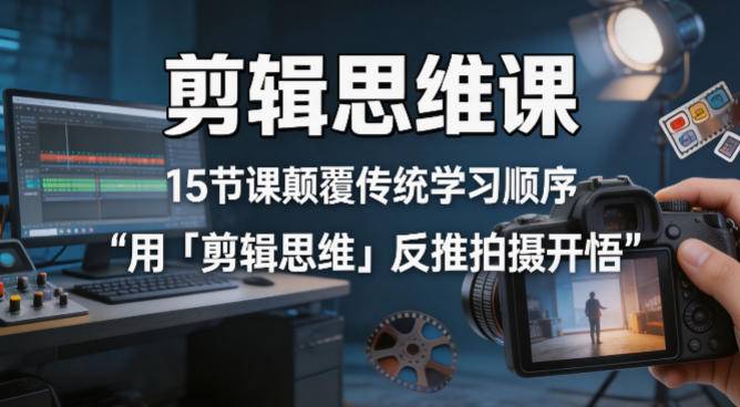 剪辑思维课，15节课颠覆传统学习顺序用「剪辑思维」反推拍摄开悟-云推网创项目库