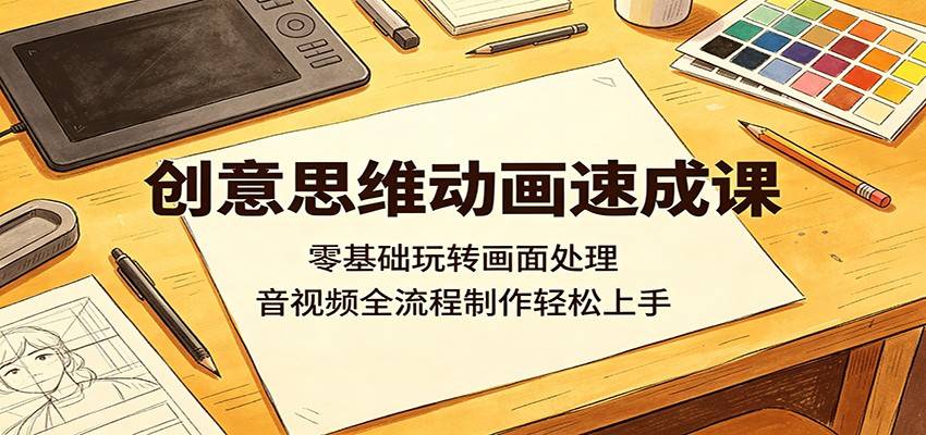 创意思维动画速成课:零基础玩转画面处理,音视频全流程制作轻松上手-云推网创项目库