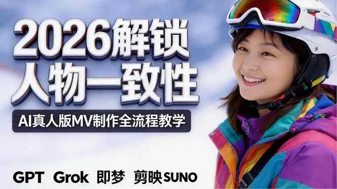 2026独创解锁人物一致性：AI真人版MV制作，不讲空话，不拼概念，全流程实操-云推网创项目库