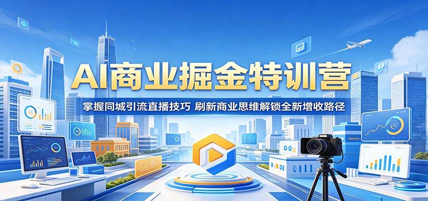 AI商业掘金特训营：掌握同城引流直播技巧，刷新商业思维解锁全新增收路径-云推网创项目库