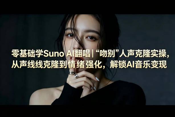 零基础学Suno AI翻唱｜《吻别》人声克隆实操，从声线克隆到情绪强化，解锁AI音乐变现-云推网创项目库