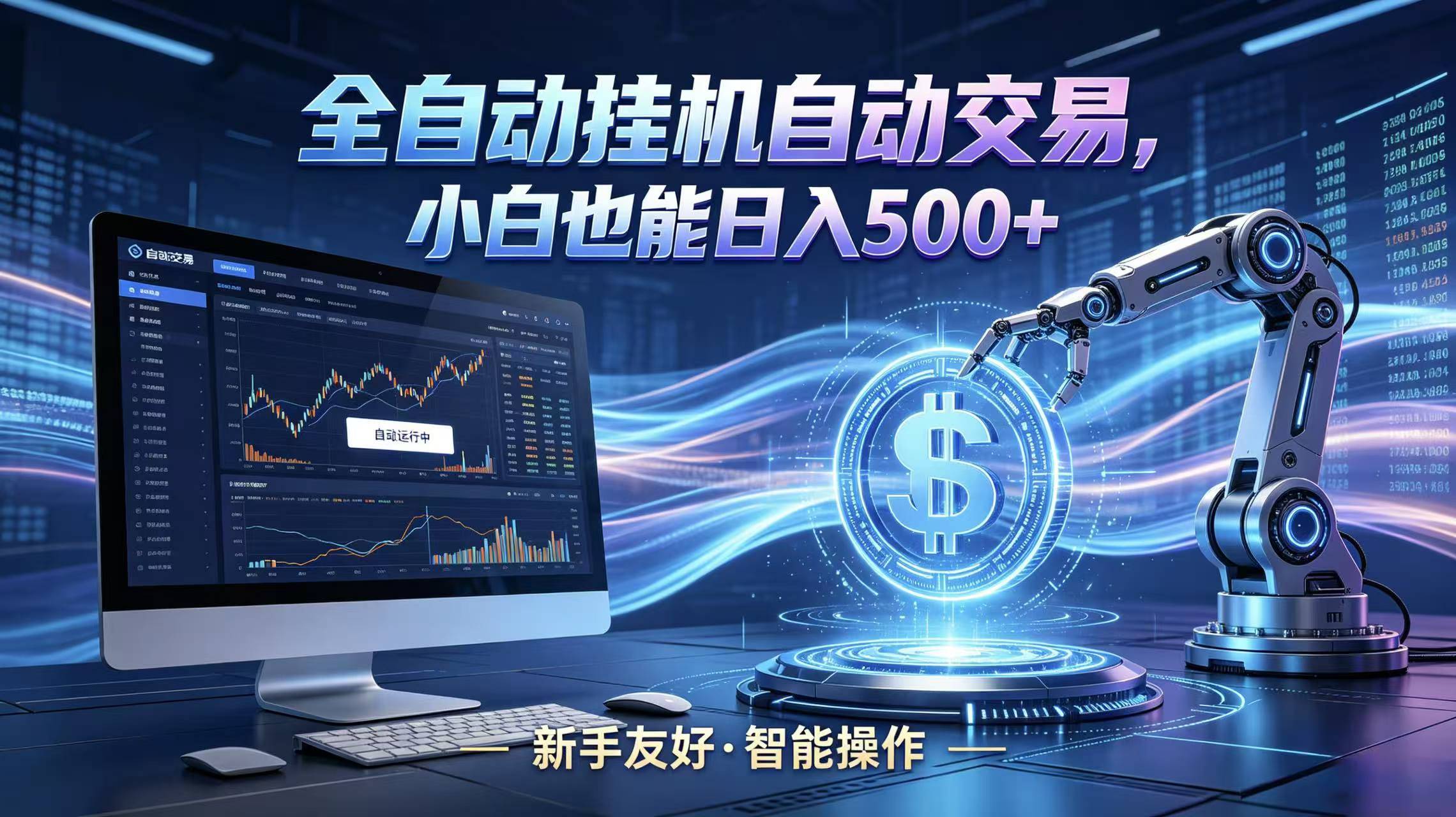 全新智能化交易助手，傻瓜式操作，小白也能快速上手，轻松实现日入500+-云推网创项目库