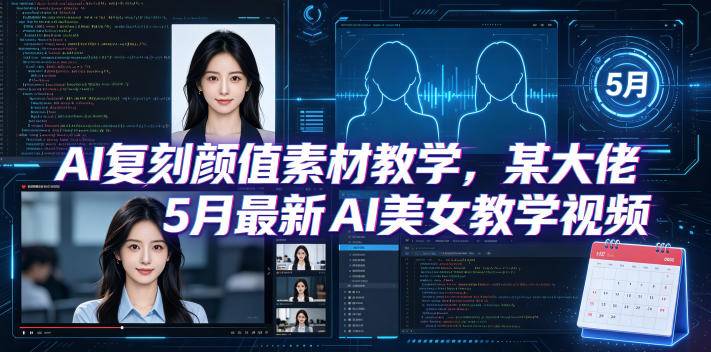 AI复刻颜值素材教学，某大佬5月最新AI美女教学视频，内含4月好物复刻教学-云推网创项目库