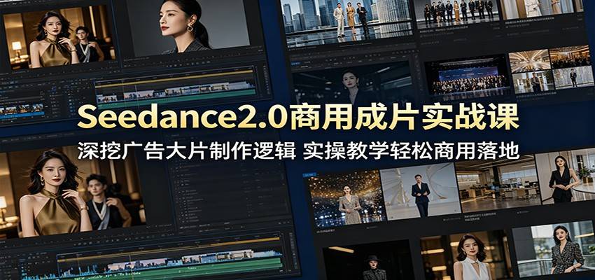 Seedance2.0商用成片实战课：深挖广告大片制作逻辑，实操教学轻松商用落地-云推网创项目库