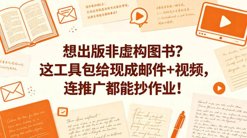 想出版非虚构图书？这工具包给现成邮件+视频，连推广都能抄作业！【原创双语字幕】-云推网创项目库