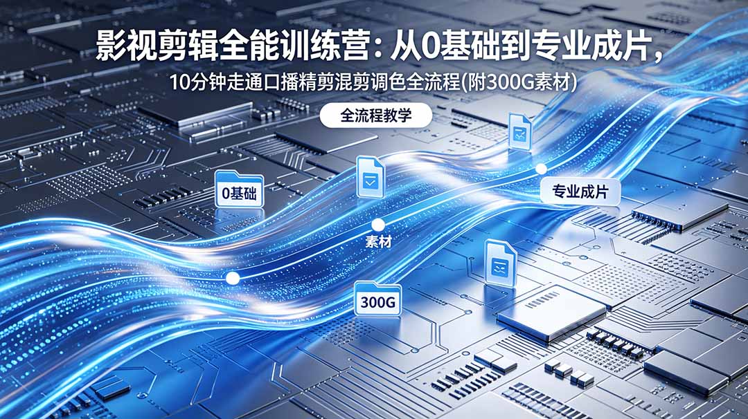 2026影视剪辑全能实战课｜0基础到专业成片，全流程教学，高清带300G素材-云推网创项目库